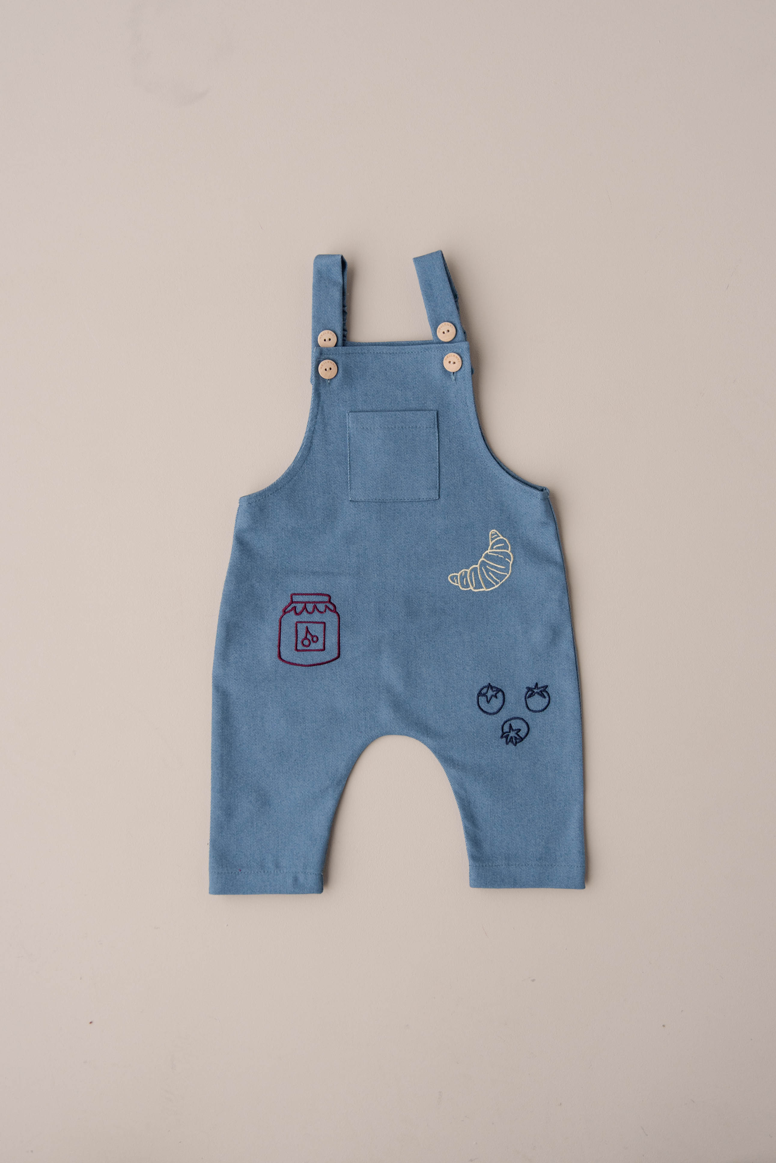 DENIM DUNGAREE CROISSANT + MARMELADE