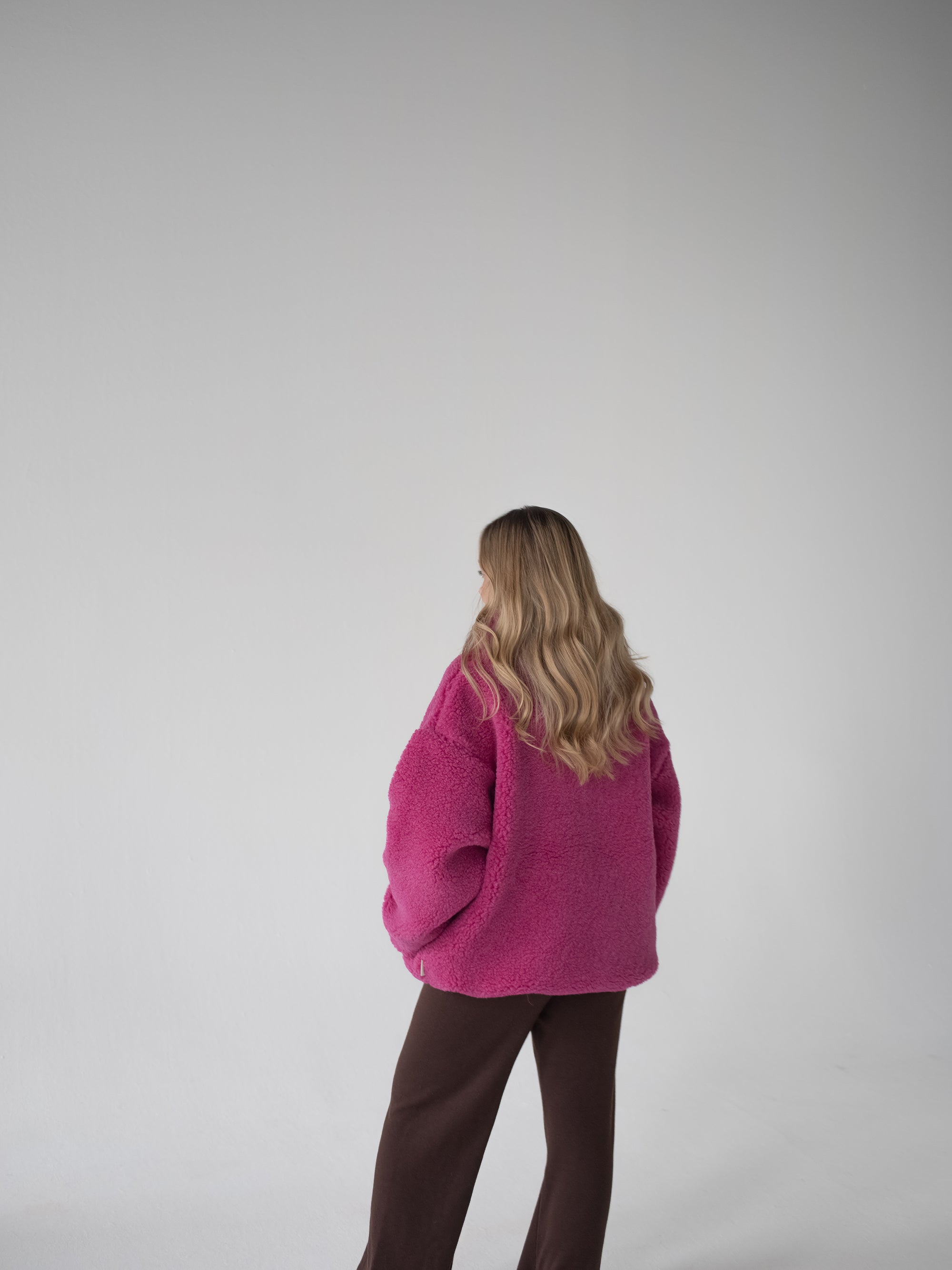 MERINO TEDDY WOMEN JACKET PINK