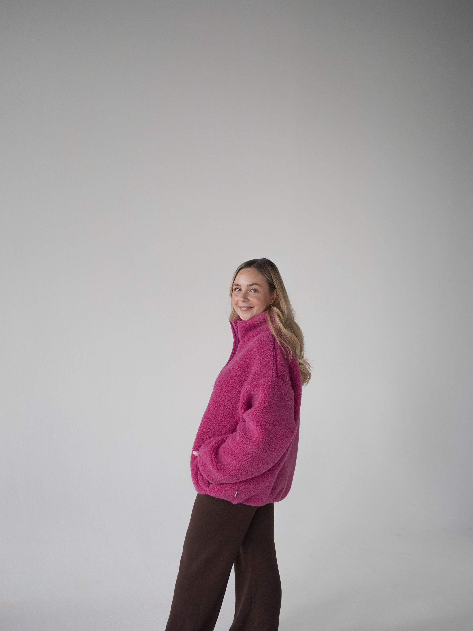 MERINO TEDDY WOMEN JACKET PINK