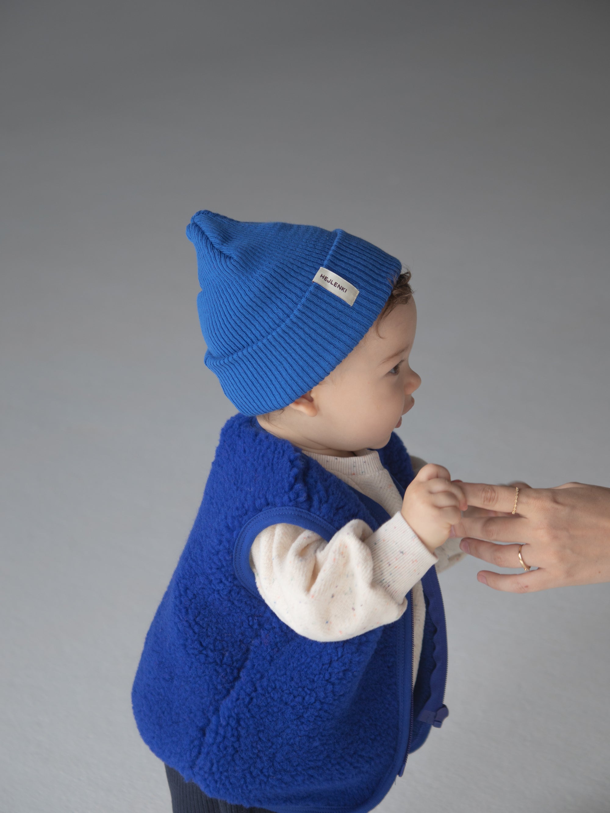 MERINO TEDDY VEST BLU