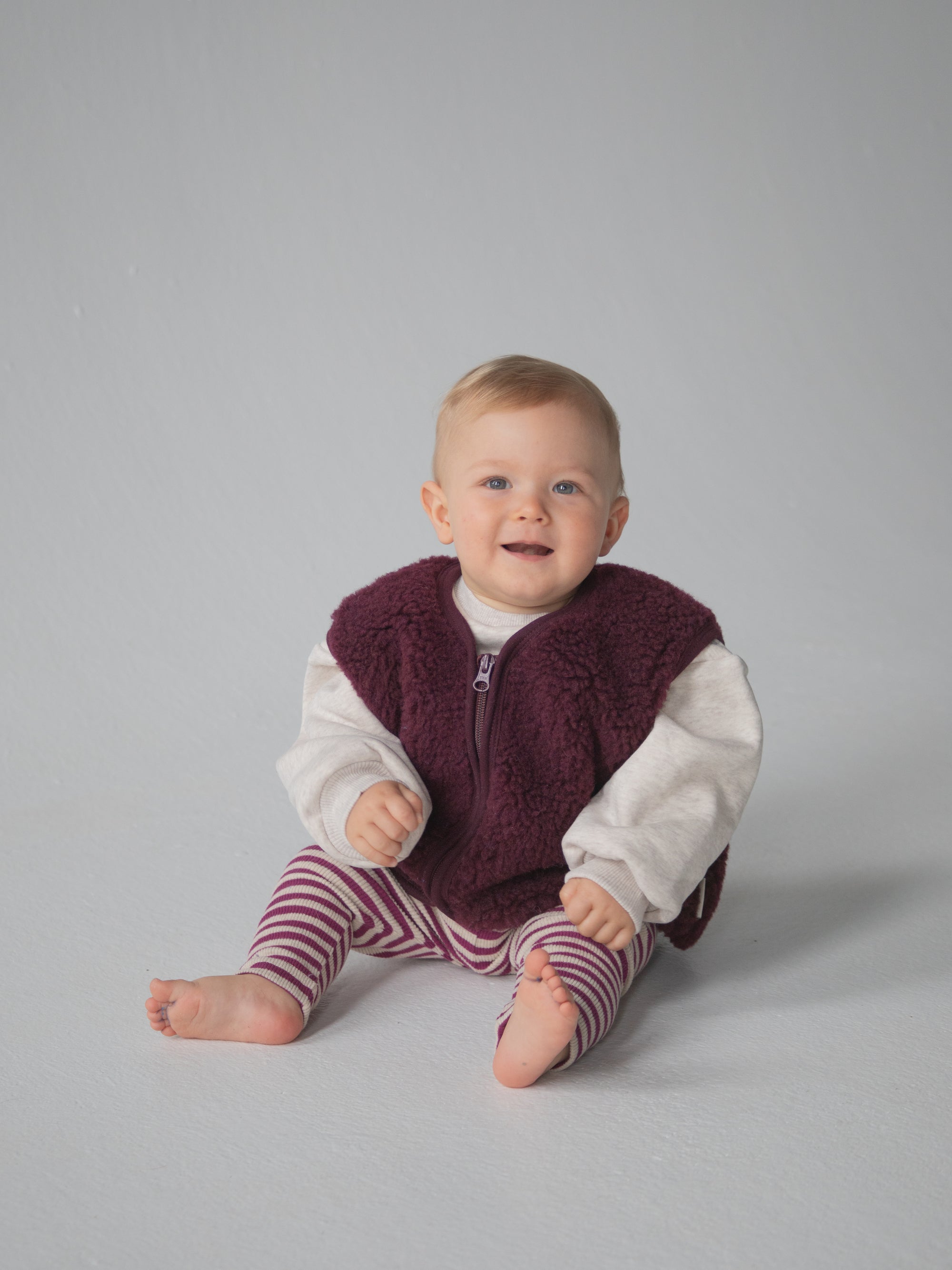 MERINO TEDDY VEST BORDO