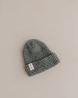 MERINO WOOL KNIT BEANIE SLATE