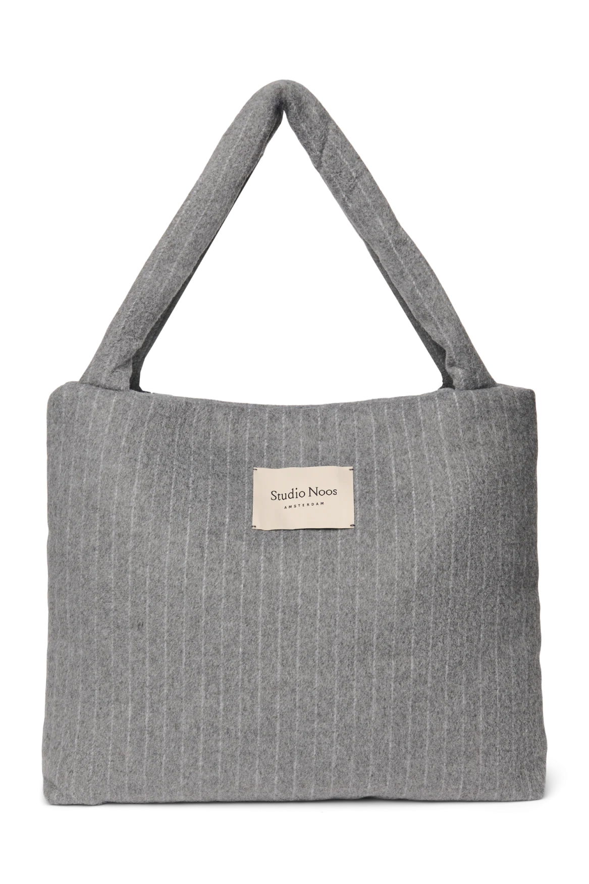MOM BAG LIGHT GREY FLANNEL CHALKSTRIPE