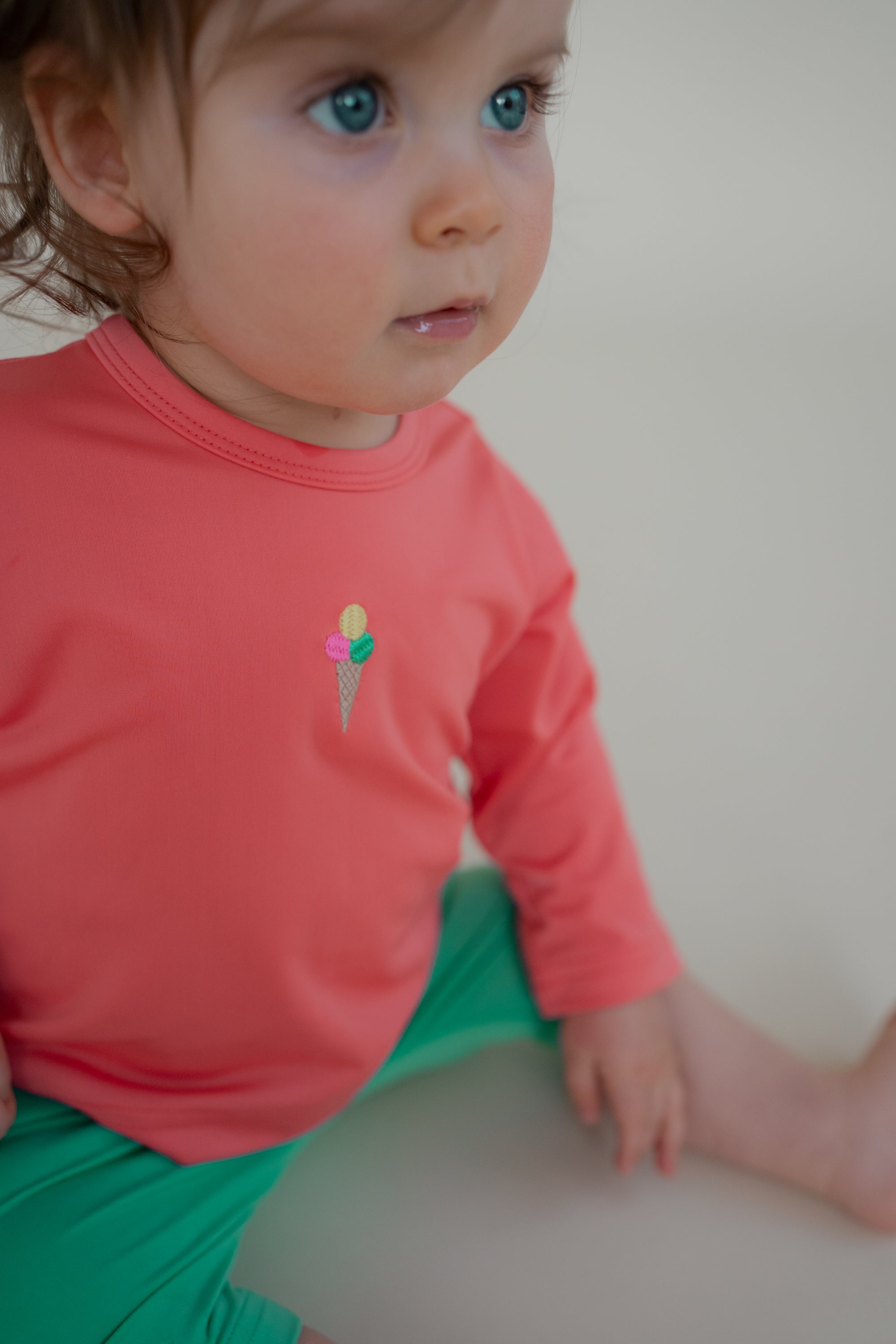 UV-SWIM SHIRT CORAL „ICE CREAM“