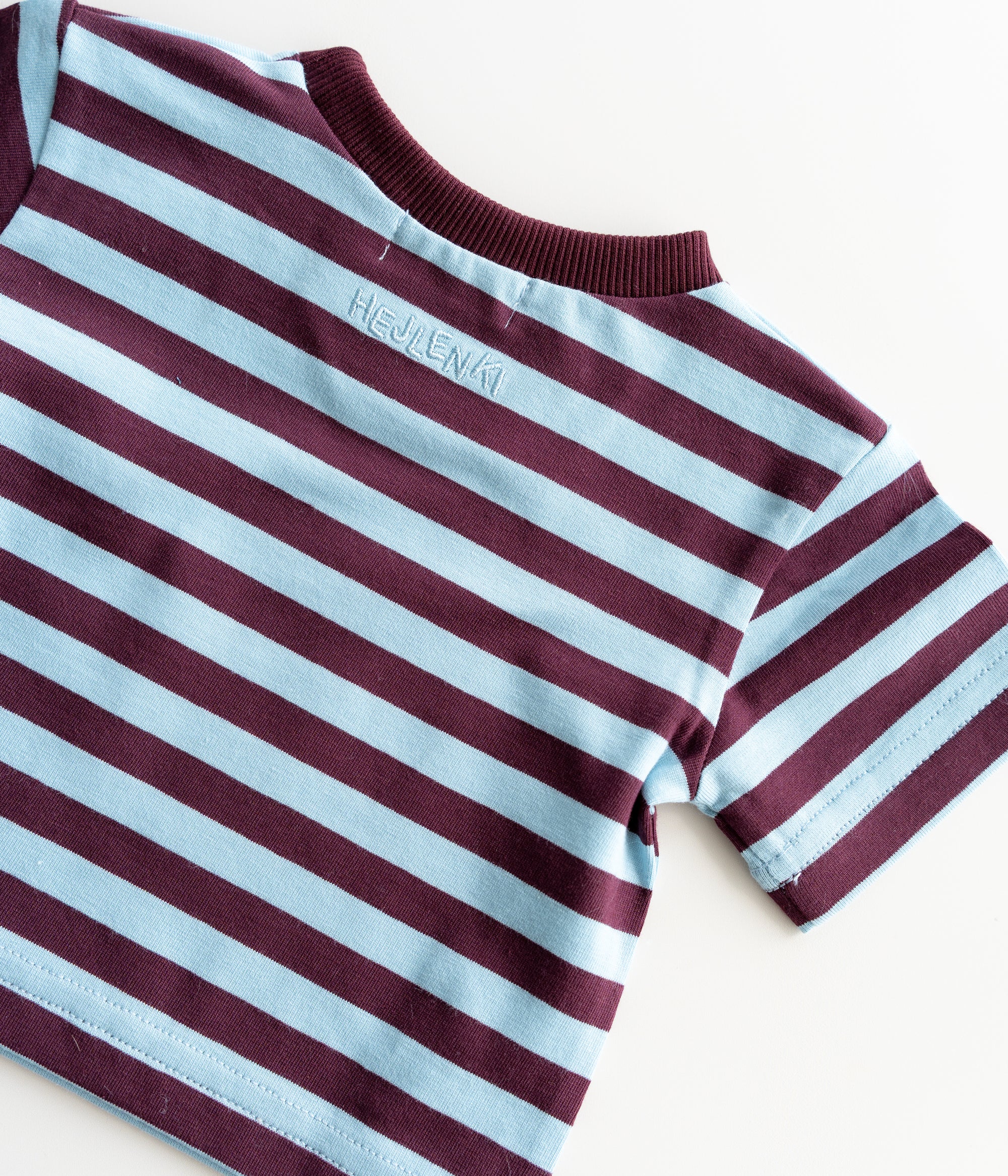 OVERSIZE T-SHIRT STRIPED BLUEBELL/BURGUNDY