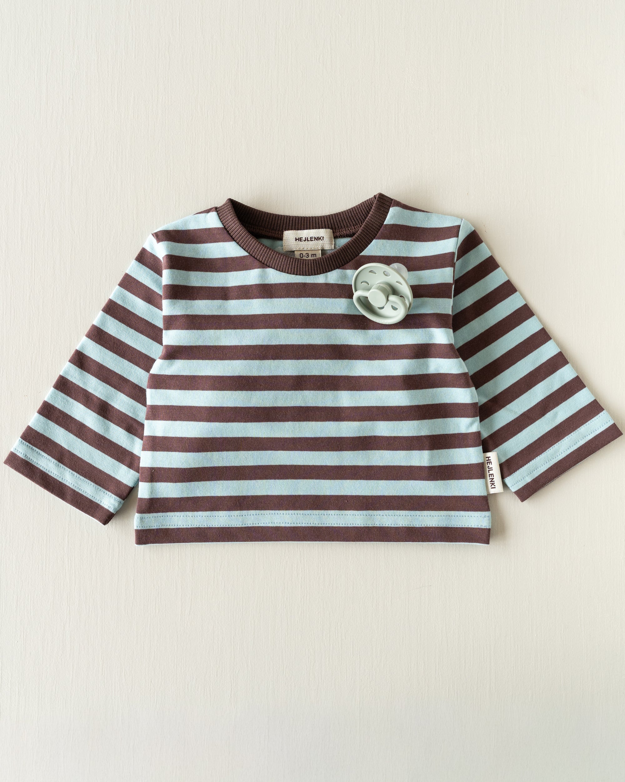 OVERSIZE STRIPED LONGSLEEVE AQUA/BROWN