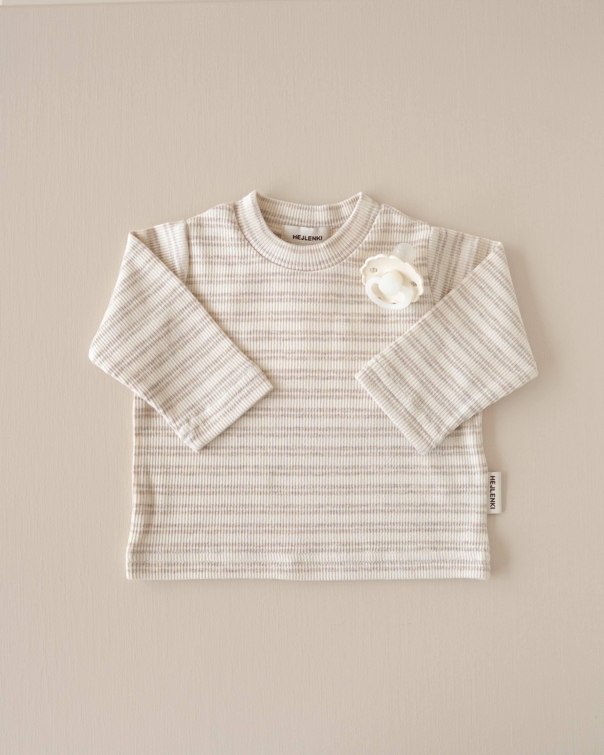 RIB LONGSLEEVE STRIPED BEIGE
