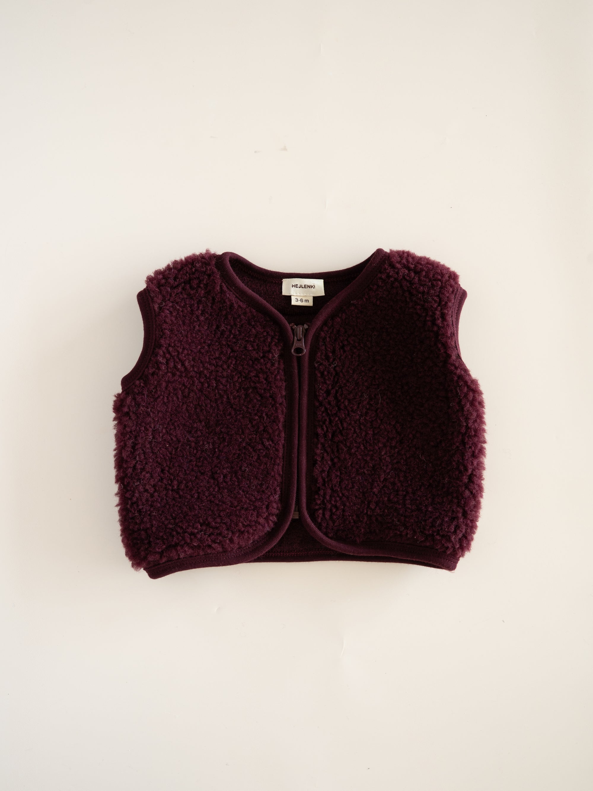 MERINO TEDDY VEST BORDO