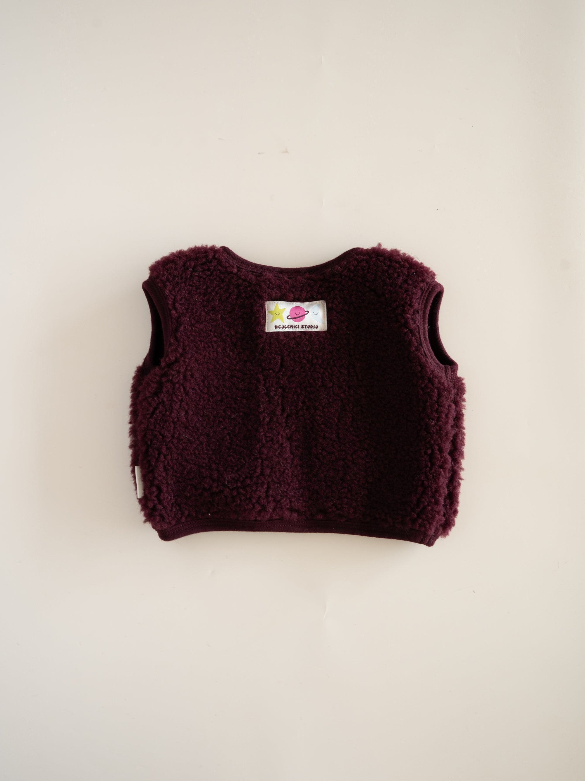 MERINO TEDDY VEST BORDO