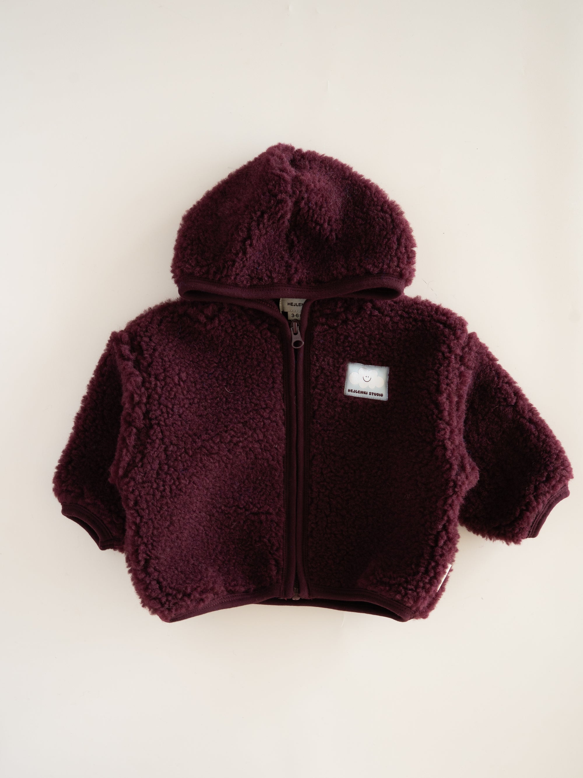 MERINO WOOL TEDDY JACKET BORDO