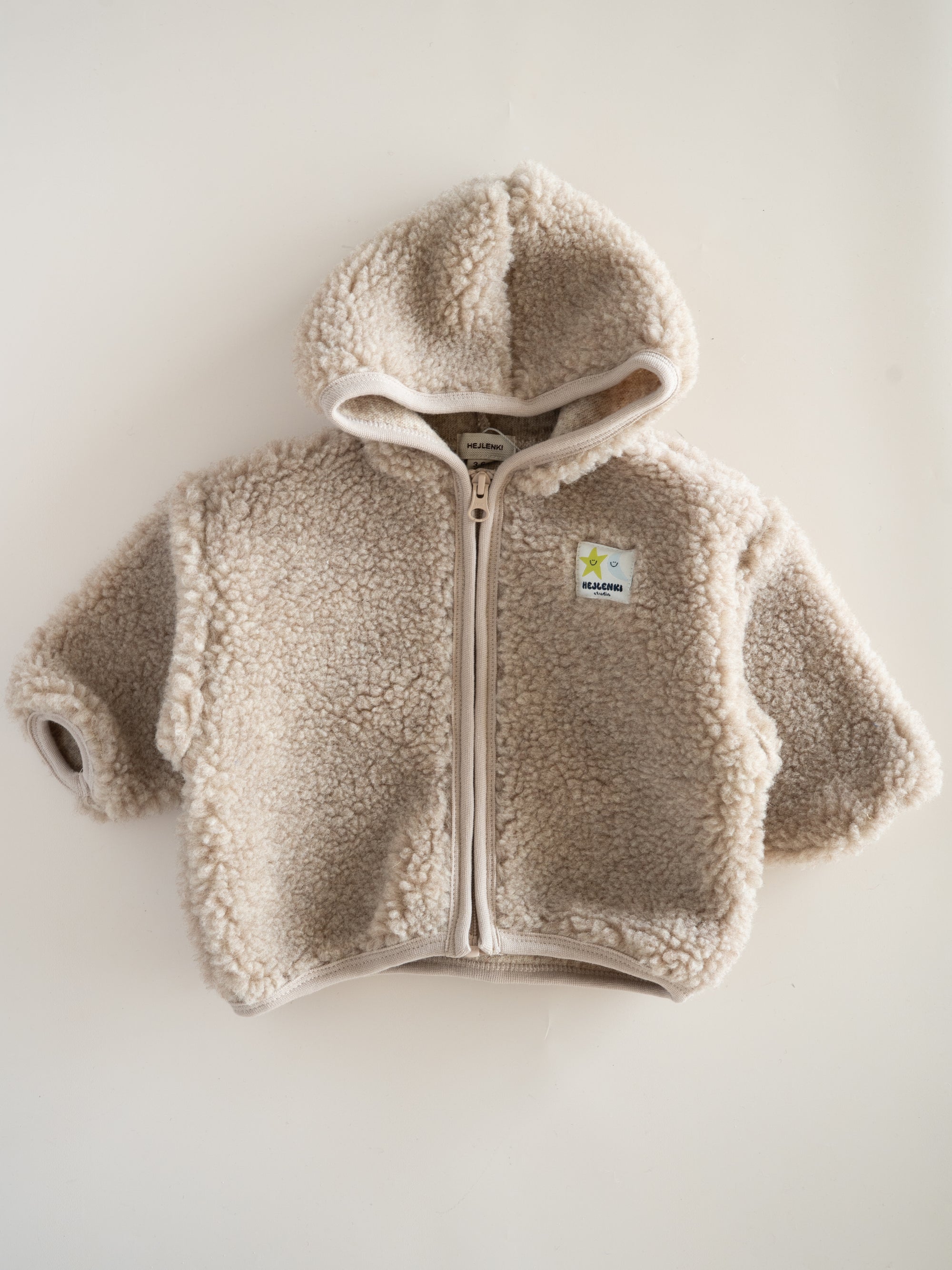 MERINO WOOL TEDDY JACKET BEIGE