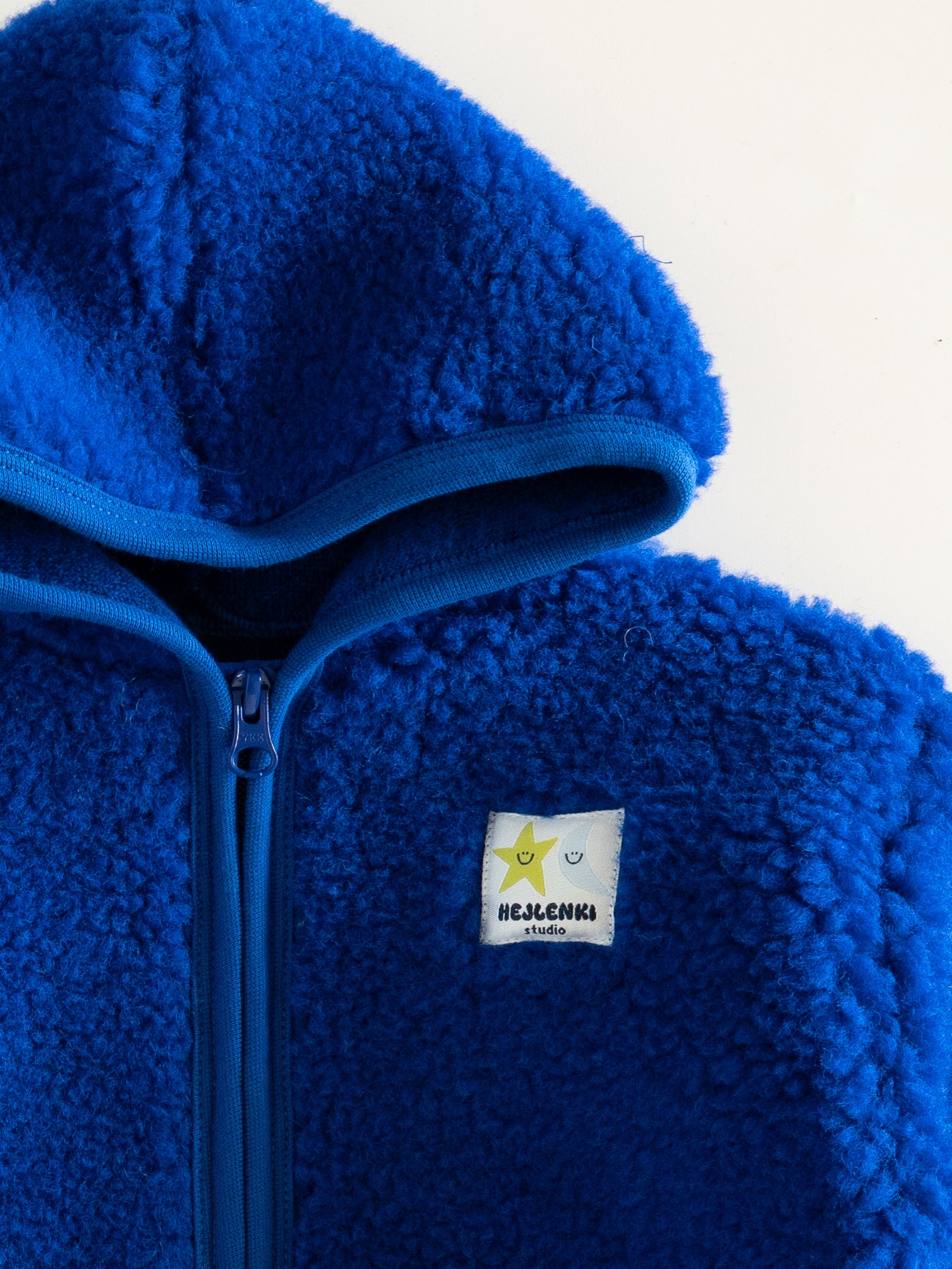 MERINO WOOL TEDDY JACKET BLU
