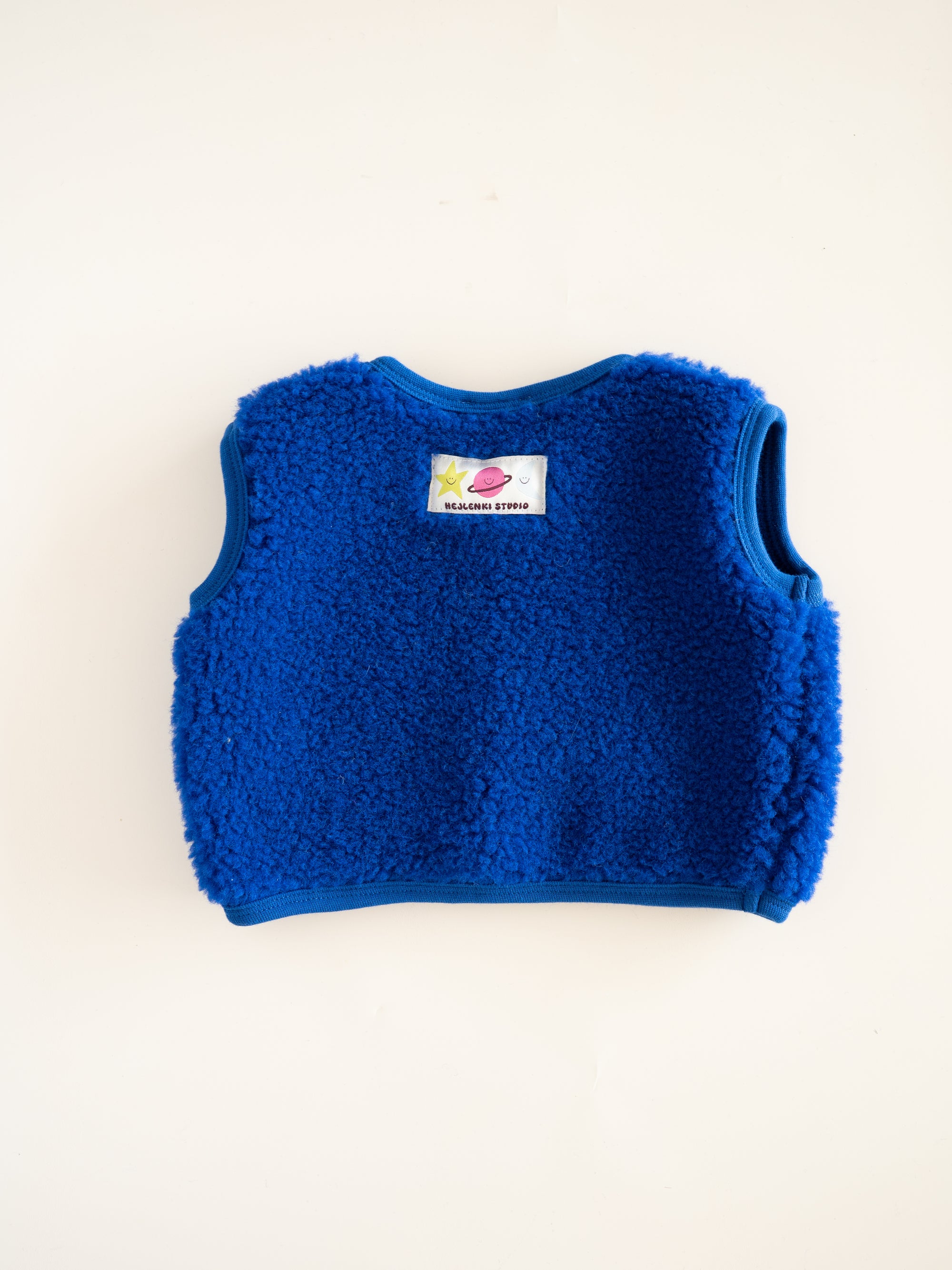 MERINO TEDDY VEST BLU