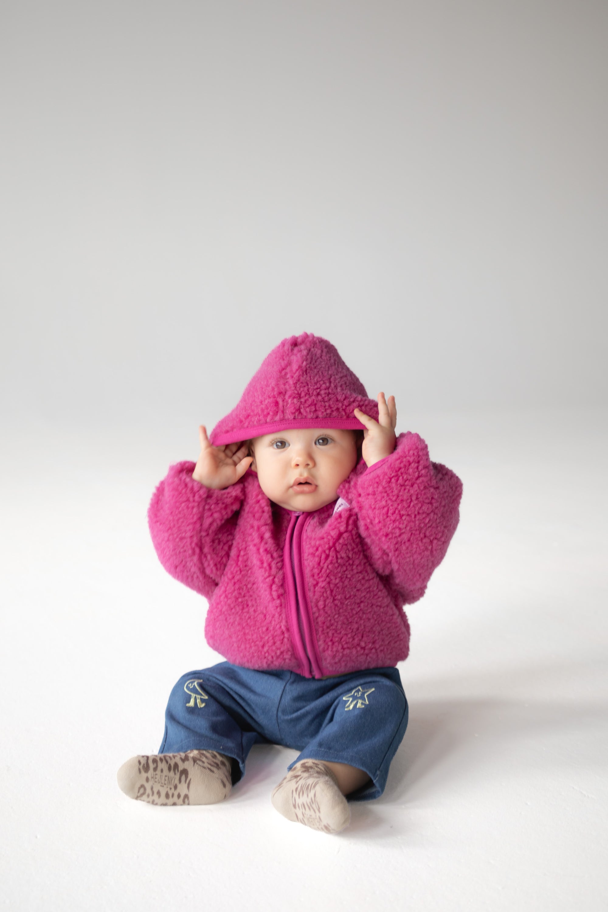 MERINO WOOL TEDDY JACKET PINK