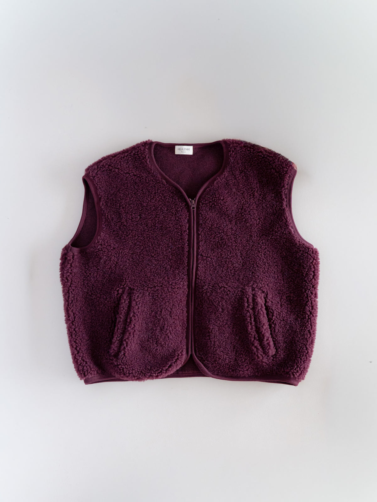MERINO TEDDY VEST WOMEN BORDO