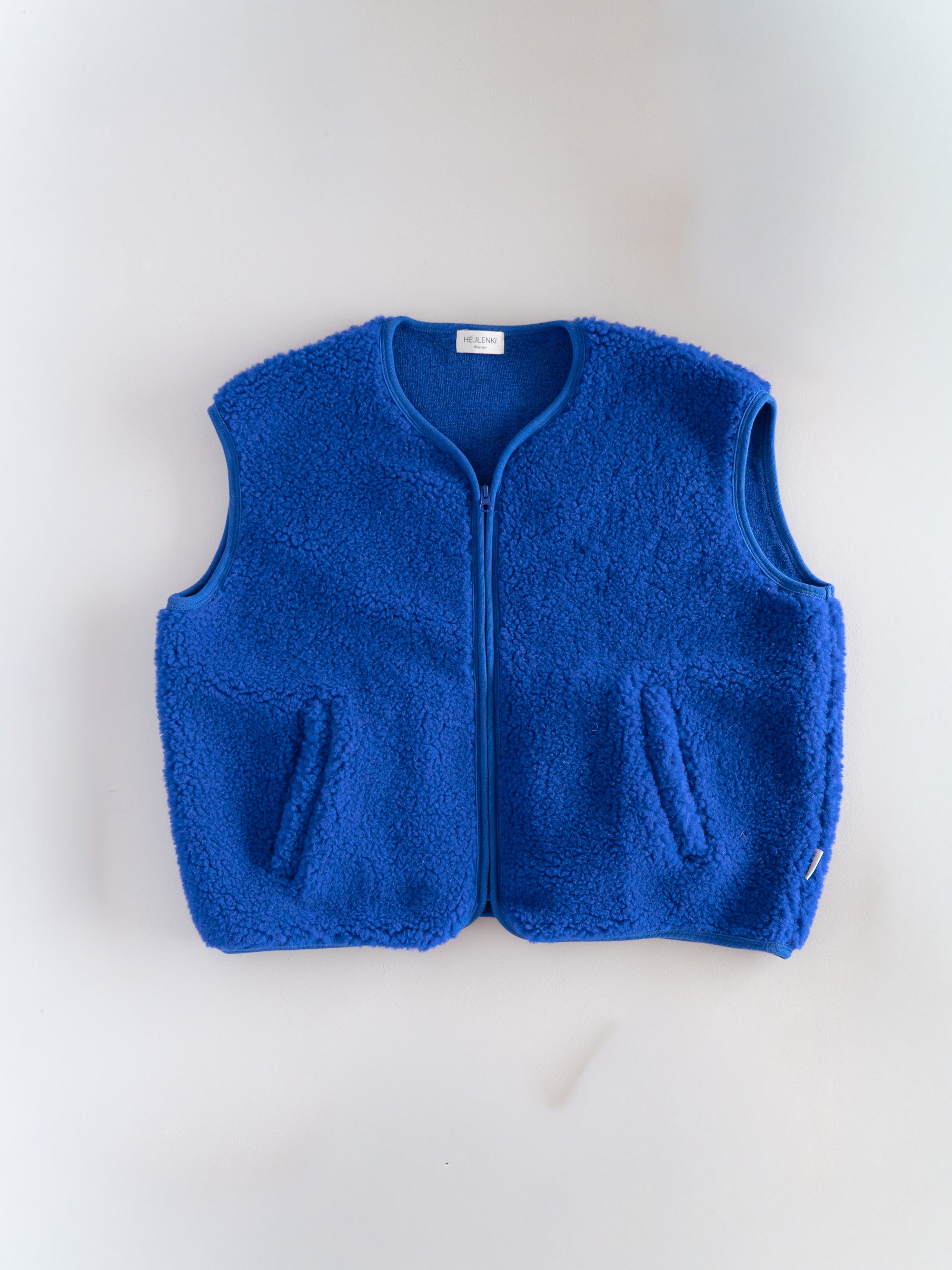 MERINO TEDDY VEST WOMEN BLU