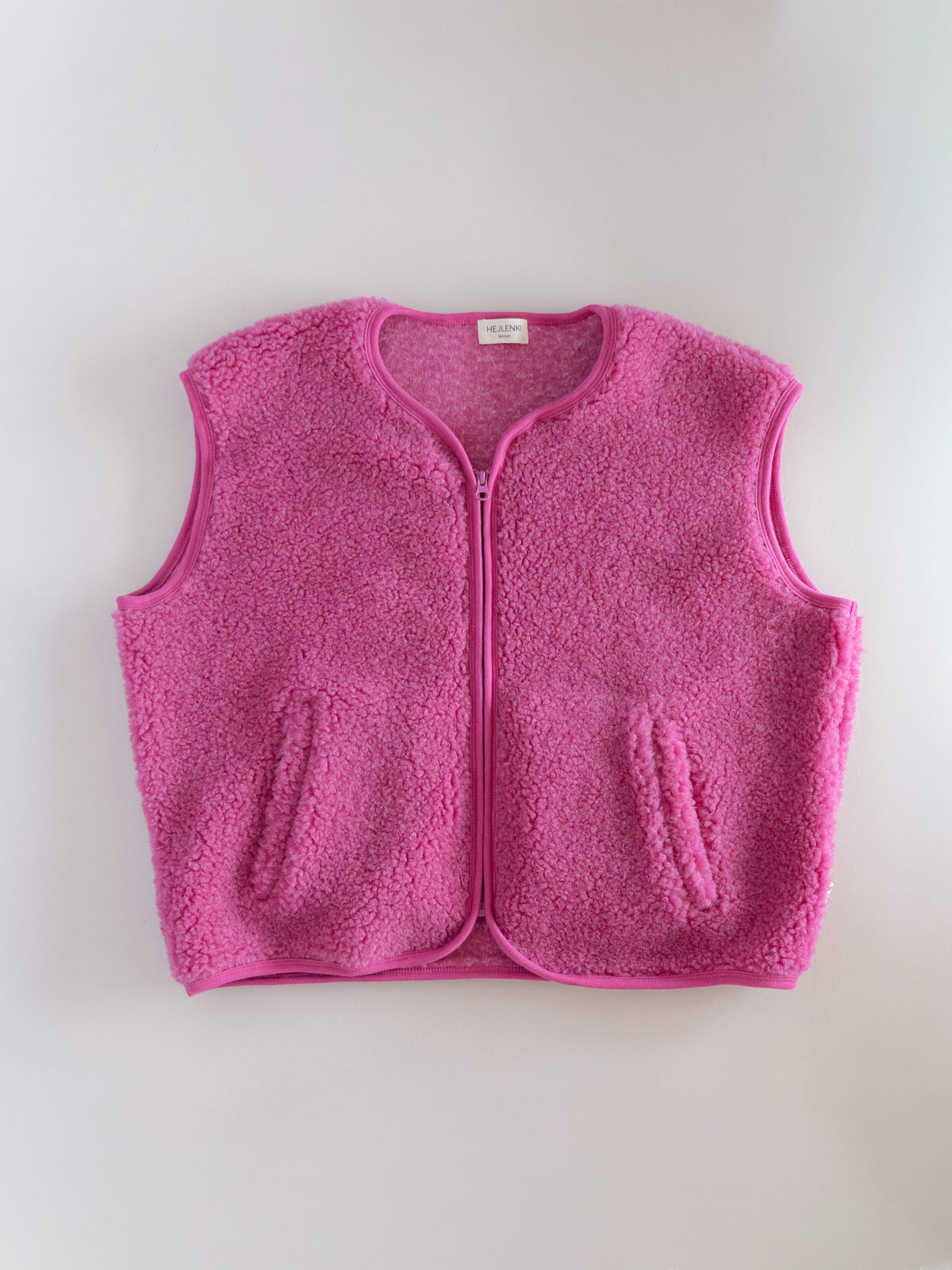 MERINO TEDDY VEST WOMEN PINK