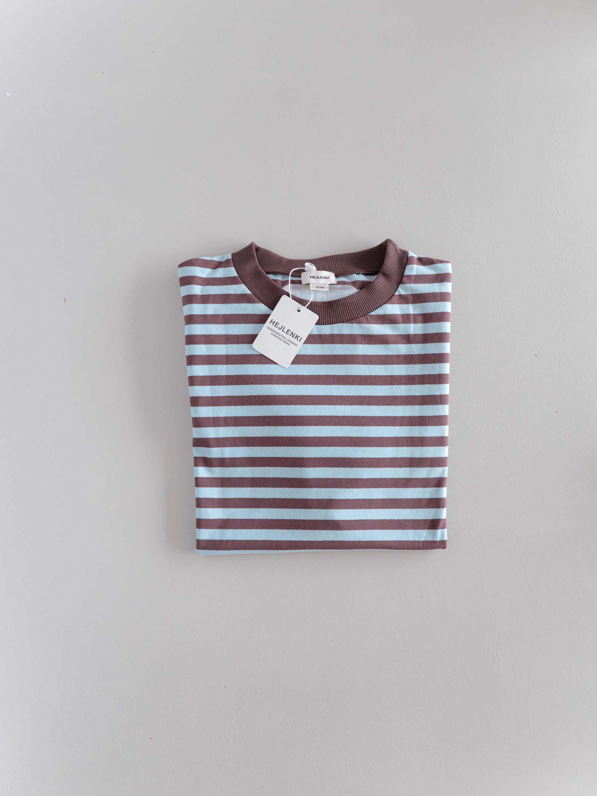 MEN OVERSIZE STRIPED LONGSLEEVE AQUA/BROWN
