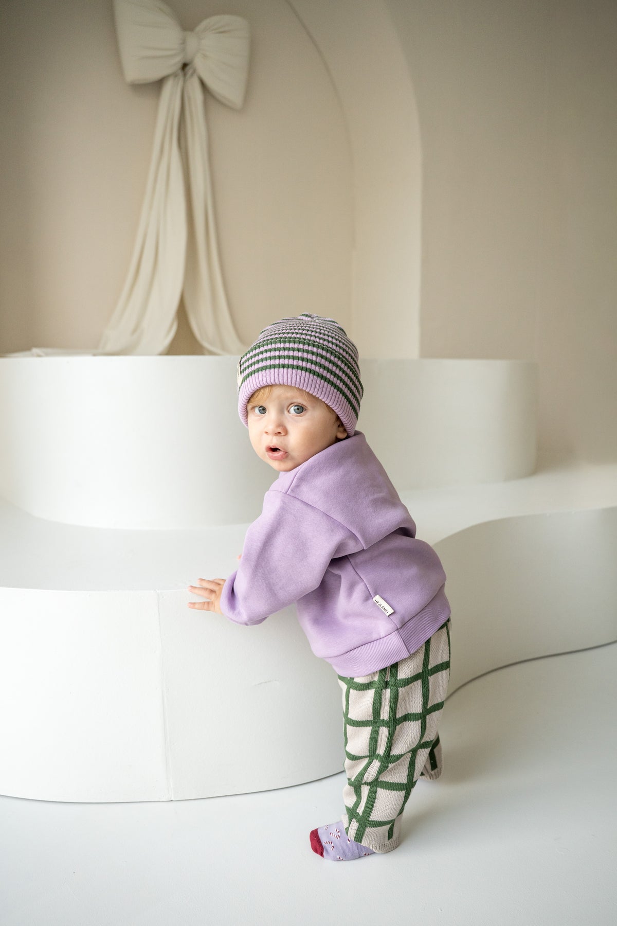 GINGHAM KNIT PANTS