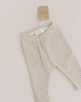 PURE WOOL LEGGINGS STRIPES BEIGE MELANGE