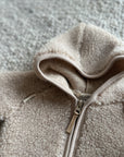 MERINO WOOL TEDDY JACKET BEIGE