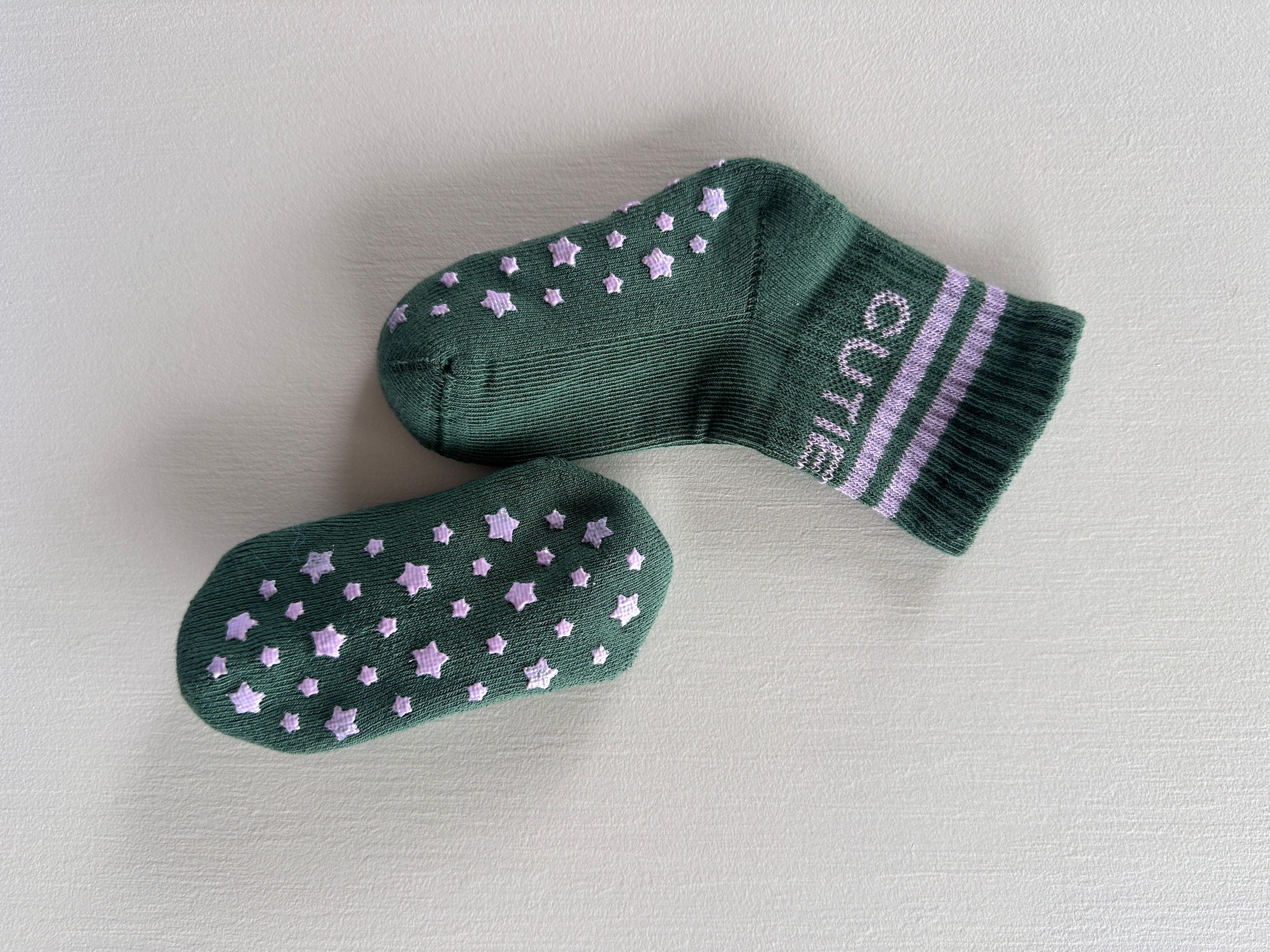 WARM ANTI-SLIP TENNIS SOCKS CUTIE GREEN