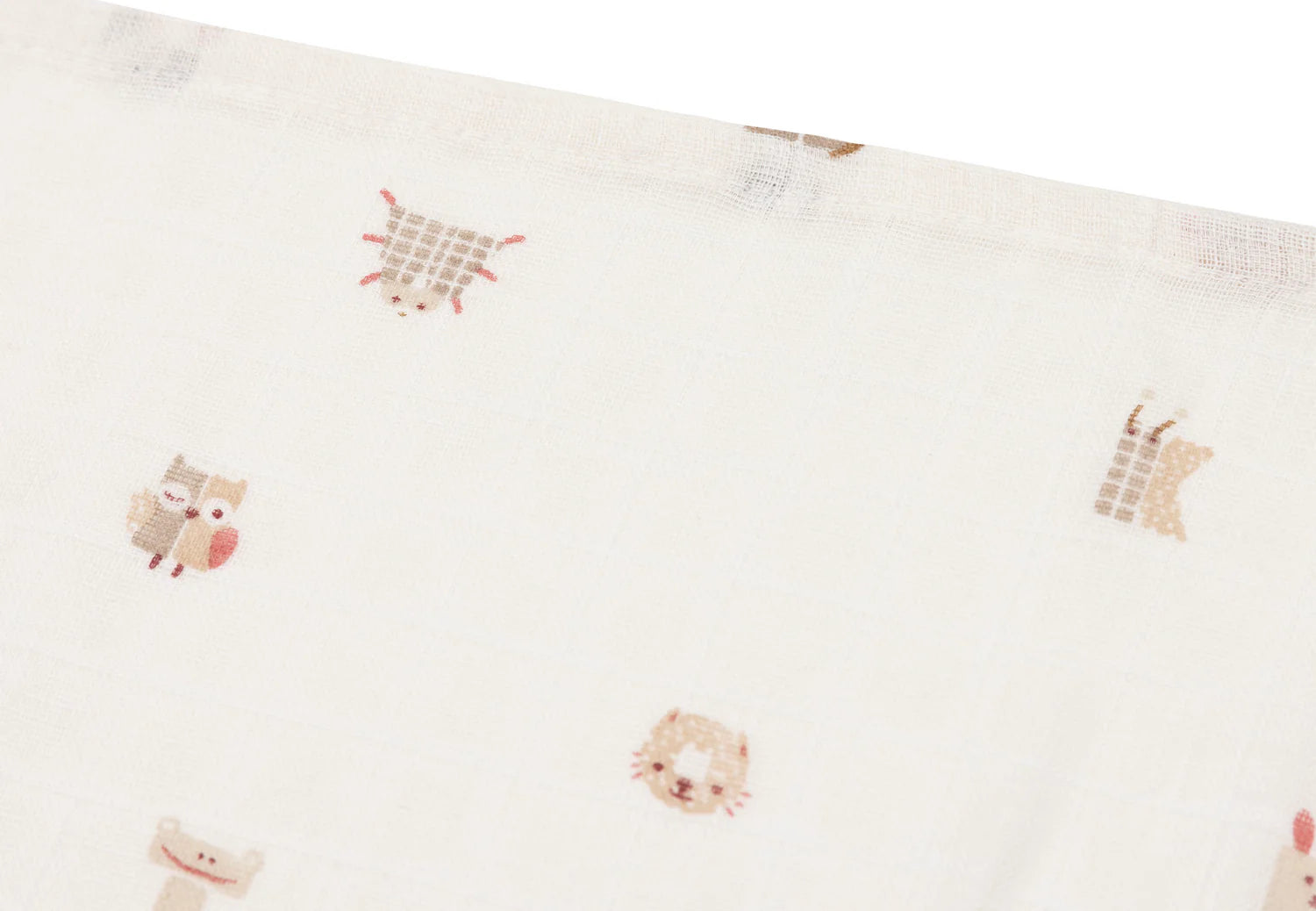 3 PACK MUSLIN CLOTHS ANIMAL FRIENDS