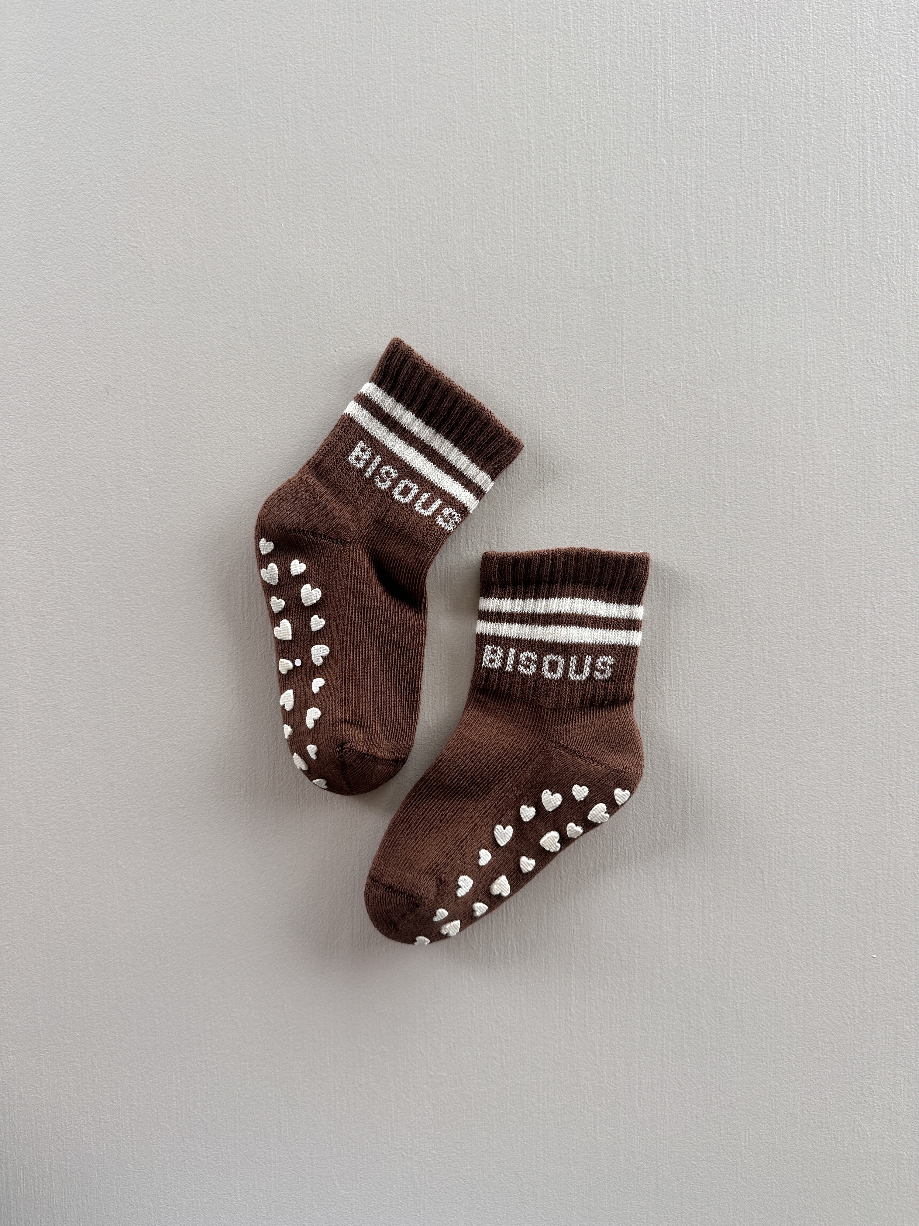 WARM ANTI-SLIP SOCKS BISOUS BROWN