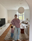 MOM LONGSLEEVE STRIPED BLUSH/BROWN