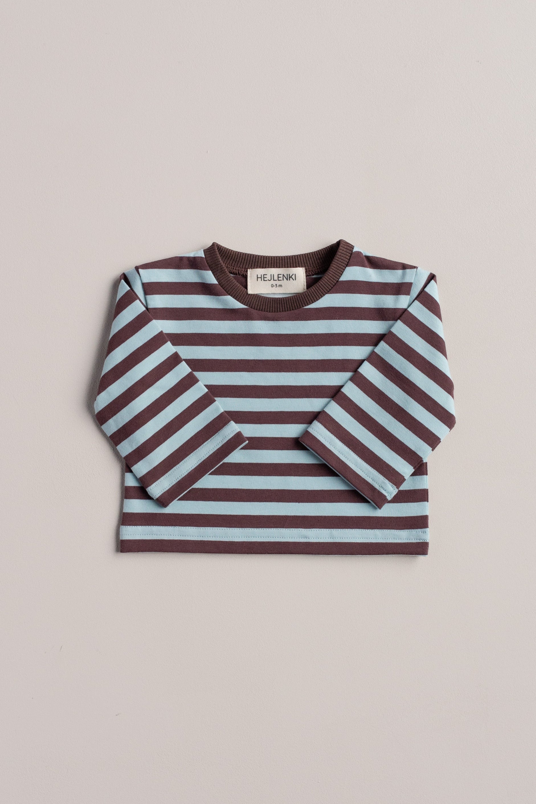 OVERSIZE STRIPED LONGSLEEVE AQUA/BROWN