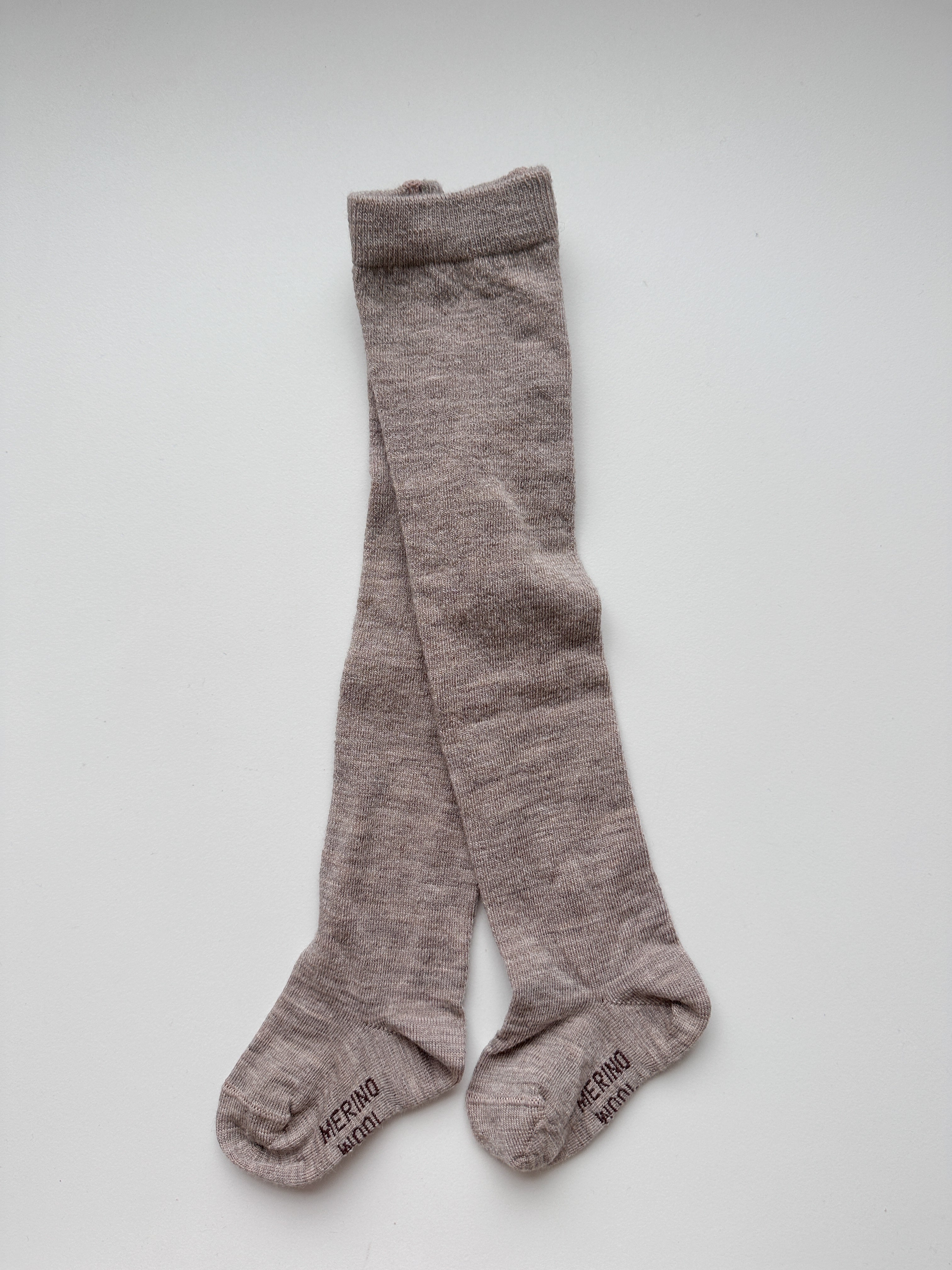 MERINO WOOL TIGHTS BEIGE MELANGE