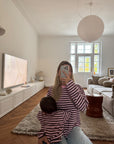 MOM LONGSLEEVE STRIPED BLUSH/BROWN