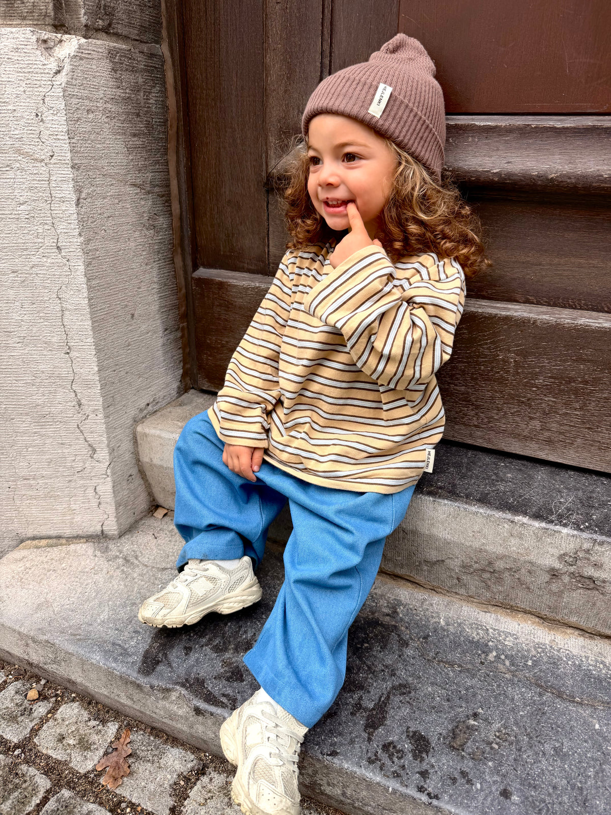 OVERSIZE LONGSLEEVE STRIPED HONEY
