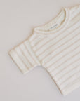 OVERSIZE KNIT T-SHIRT STRIPED SAND