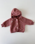 MERINO WOOL FLEECE JACKET HEATHER ROSE
