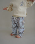 SWEAT PANTS STRIPED BROWN BABYBLUE