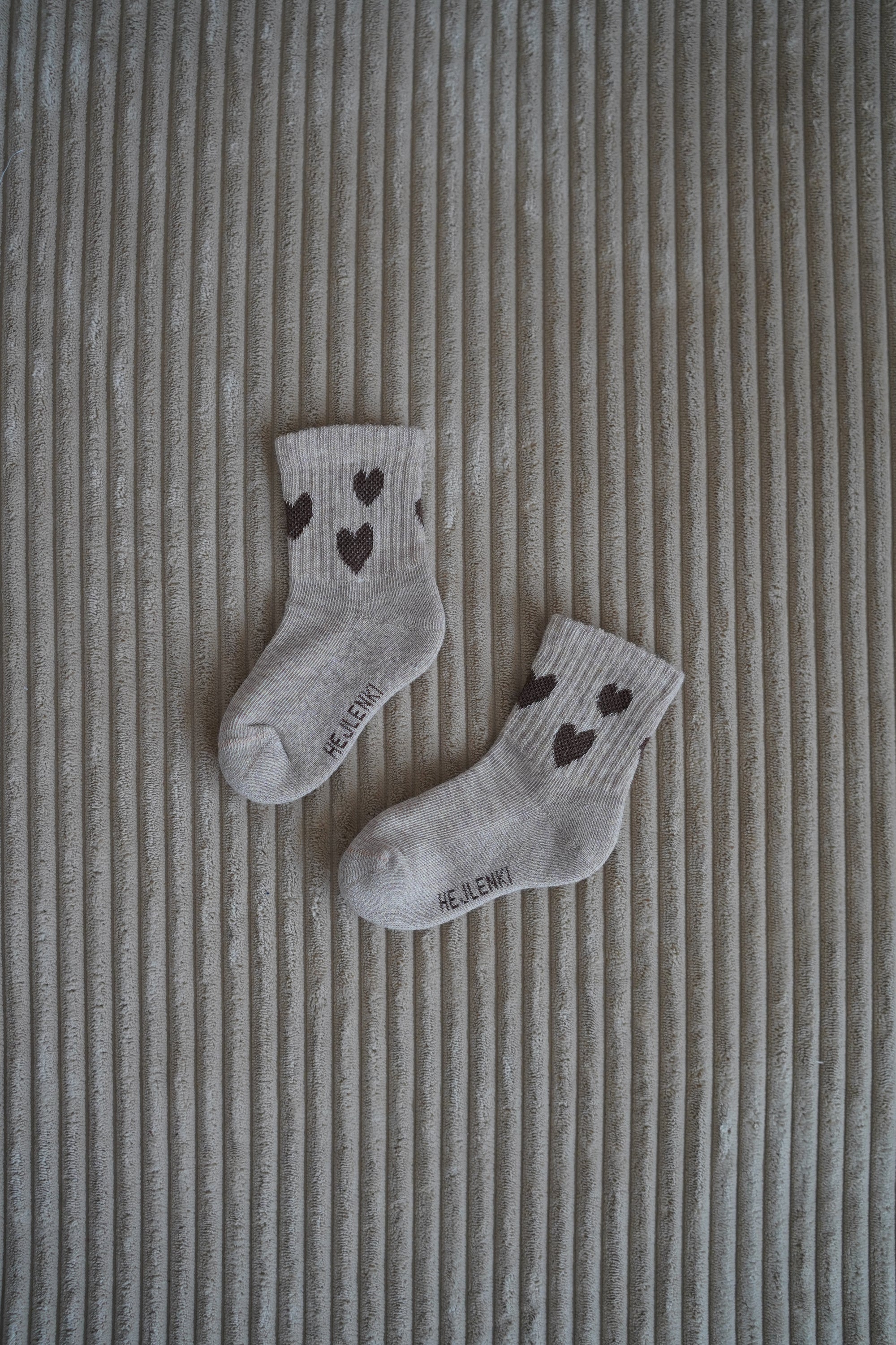 SOCKS HEARTS BEIGE