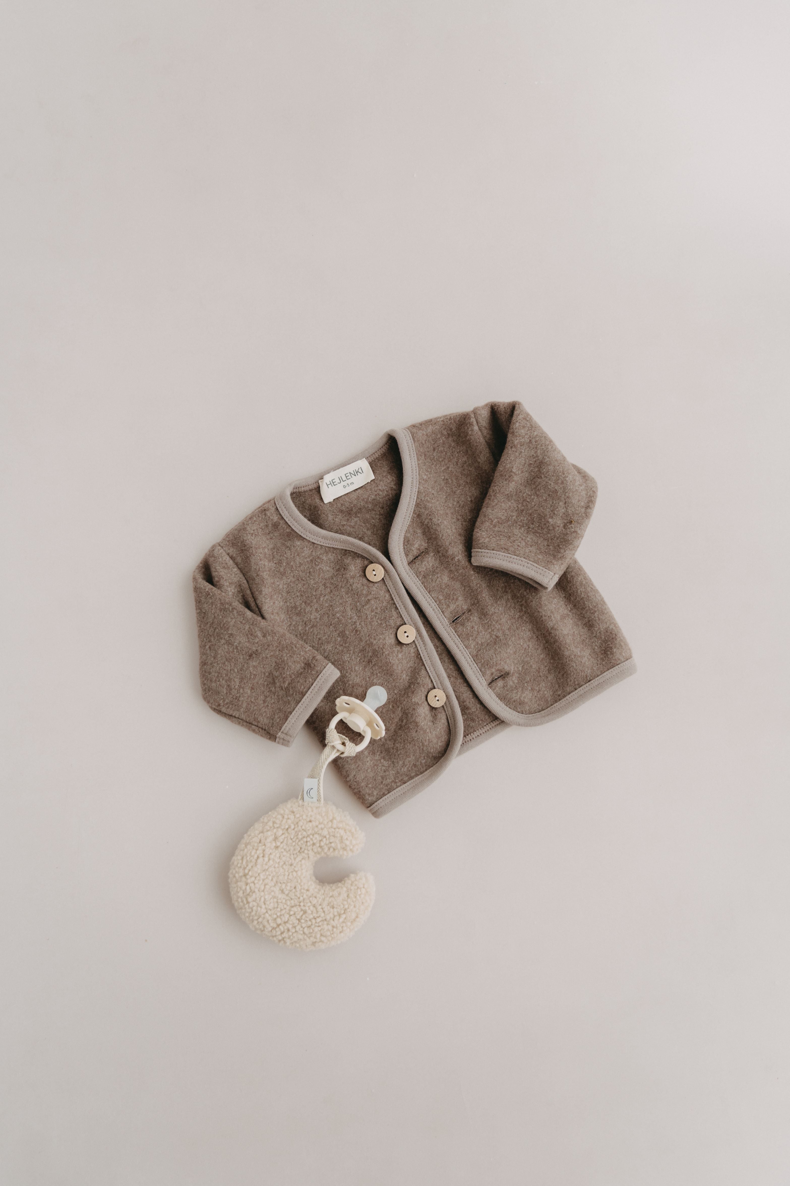 ORGANIC COTTON FLEECE JACKET BROWN