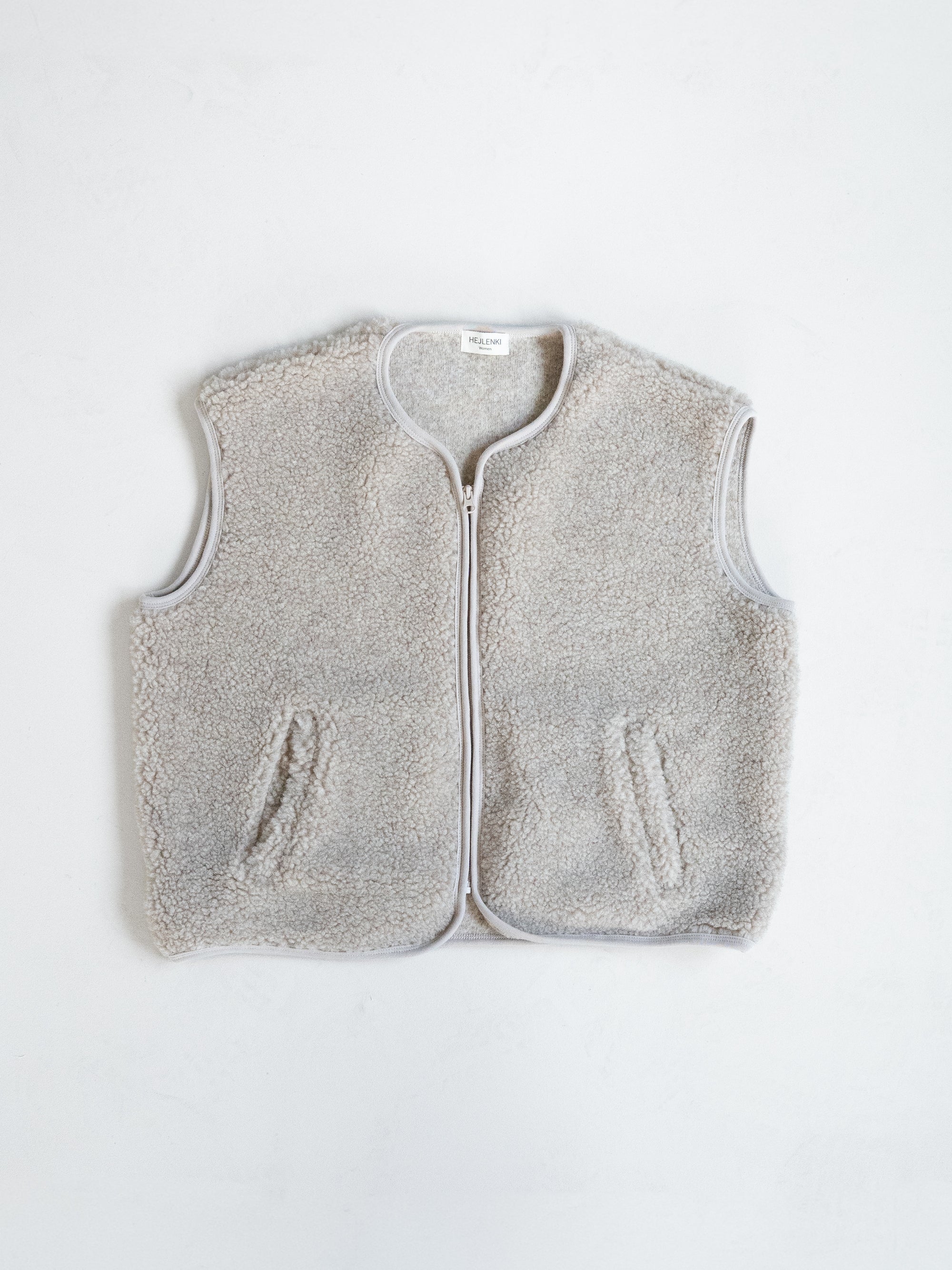 MERINO TEDDY VEST WOMEN BEIGE