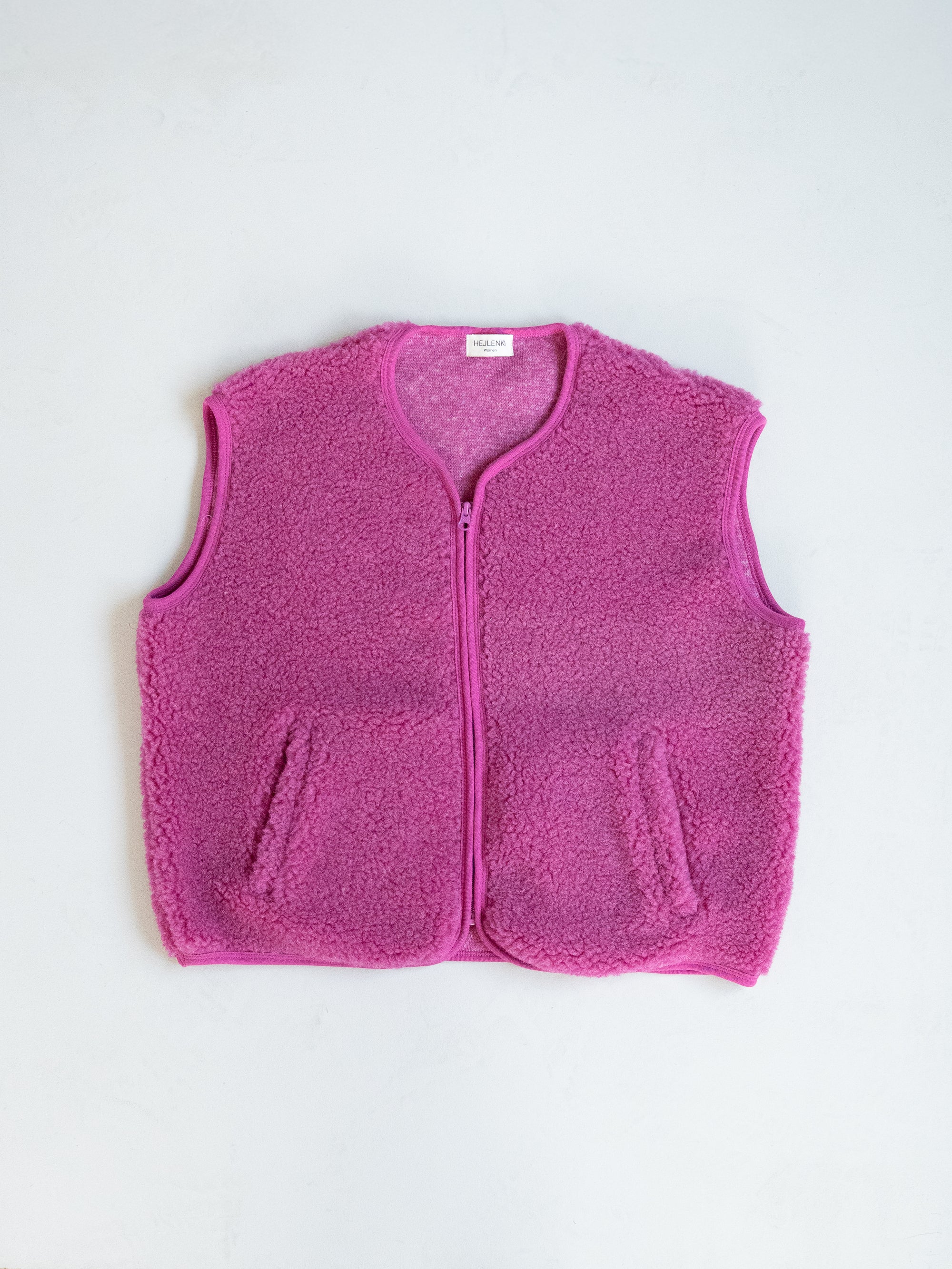 MERINO TEDDY VEST WOMEN PINK