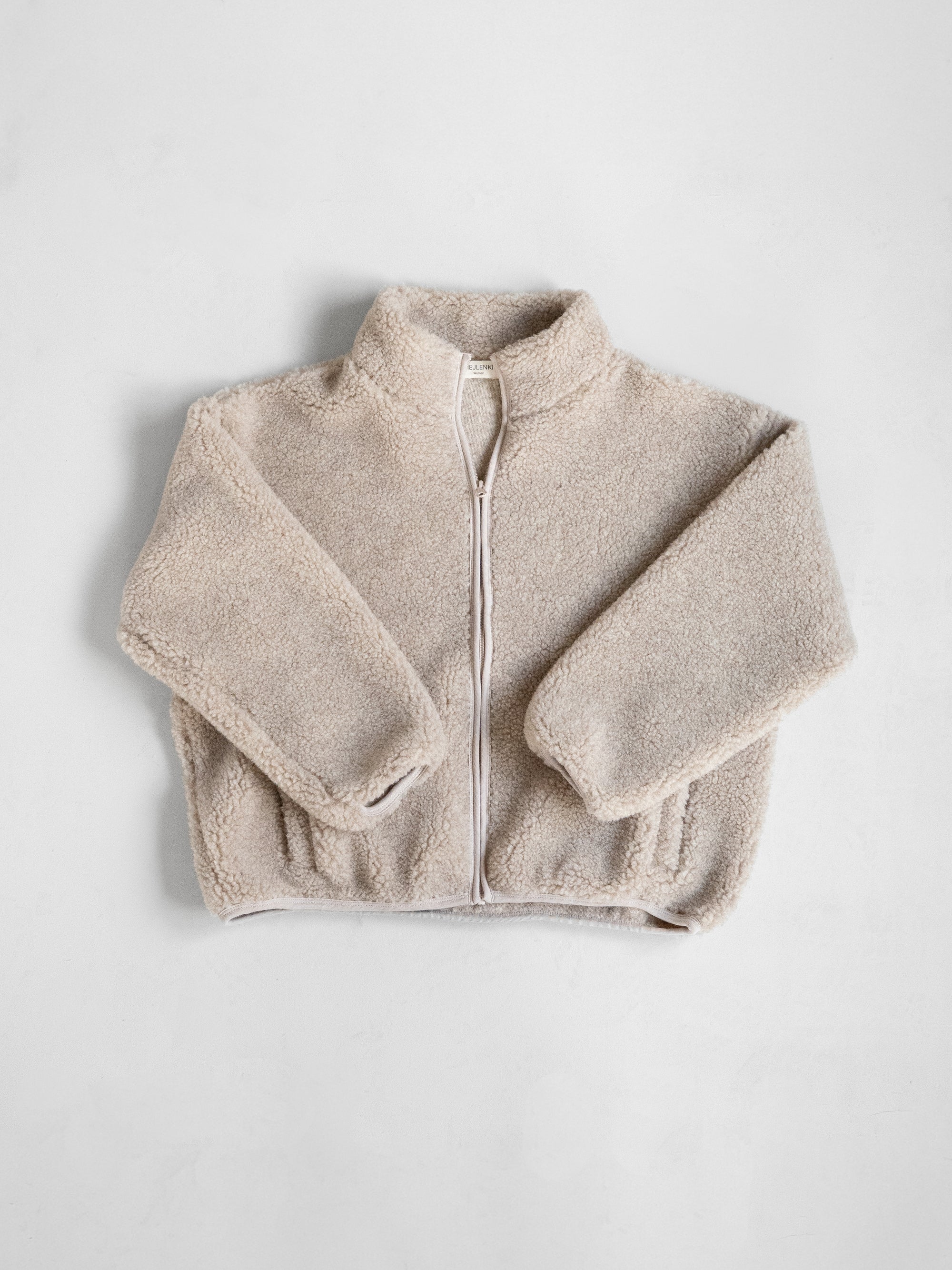 MERINO TEDDY WOMEN JACKET BEIGE