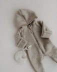 MERINO WOOLFLEECE OVERALL BEIGE MELANGE