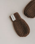 MERINO WOOL MITTENS BROWN