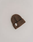 MERINO WOOL KNIT BEANIE BROWN