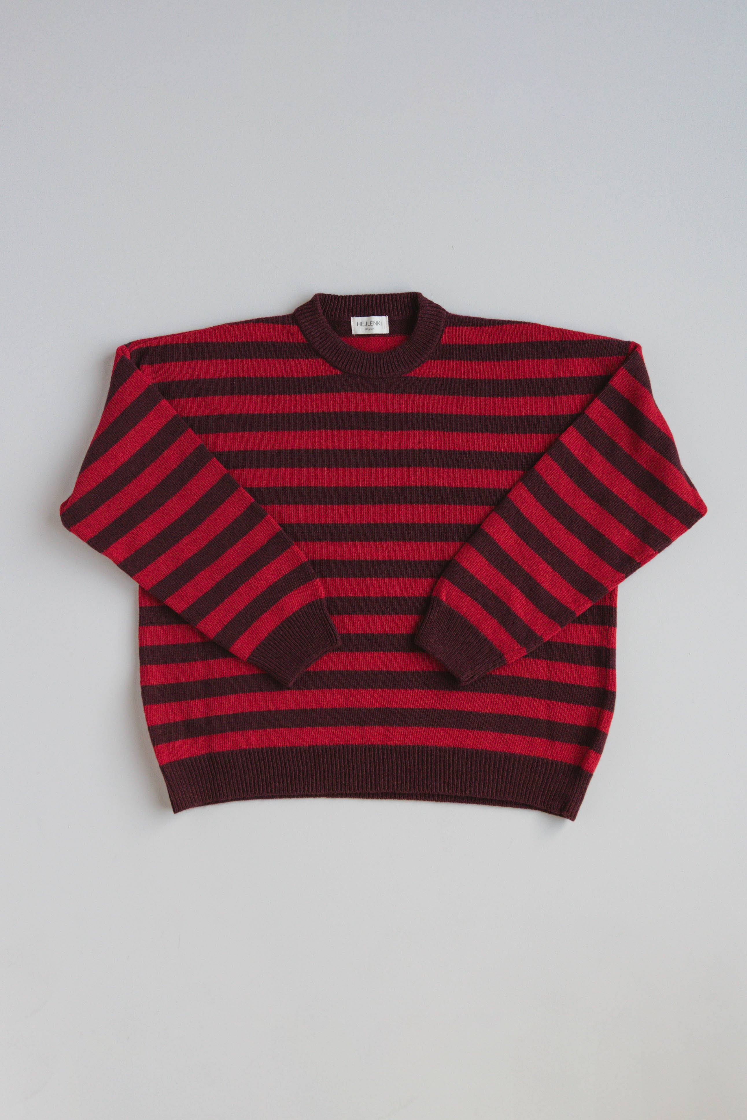 MOM WOOL KNIT PULLI STRIPED BURGUNDY/CHERRY