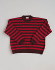 MOM WOOL KNIT PULLI STRIPED BURGUNDY/CHERRY