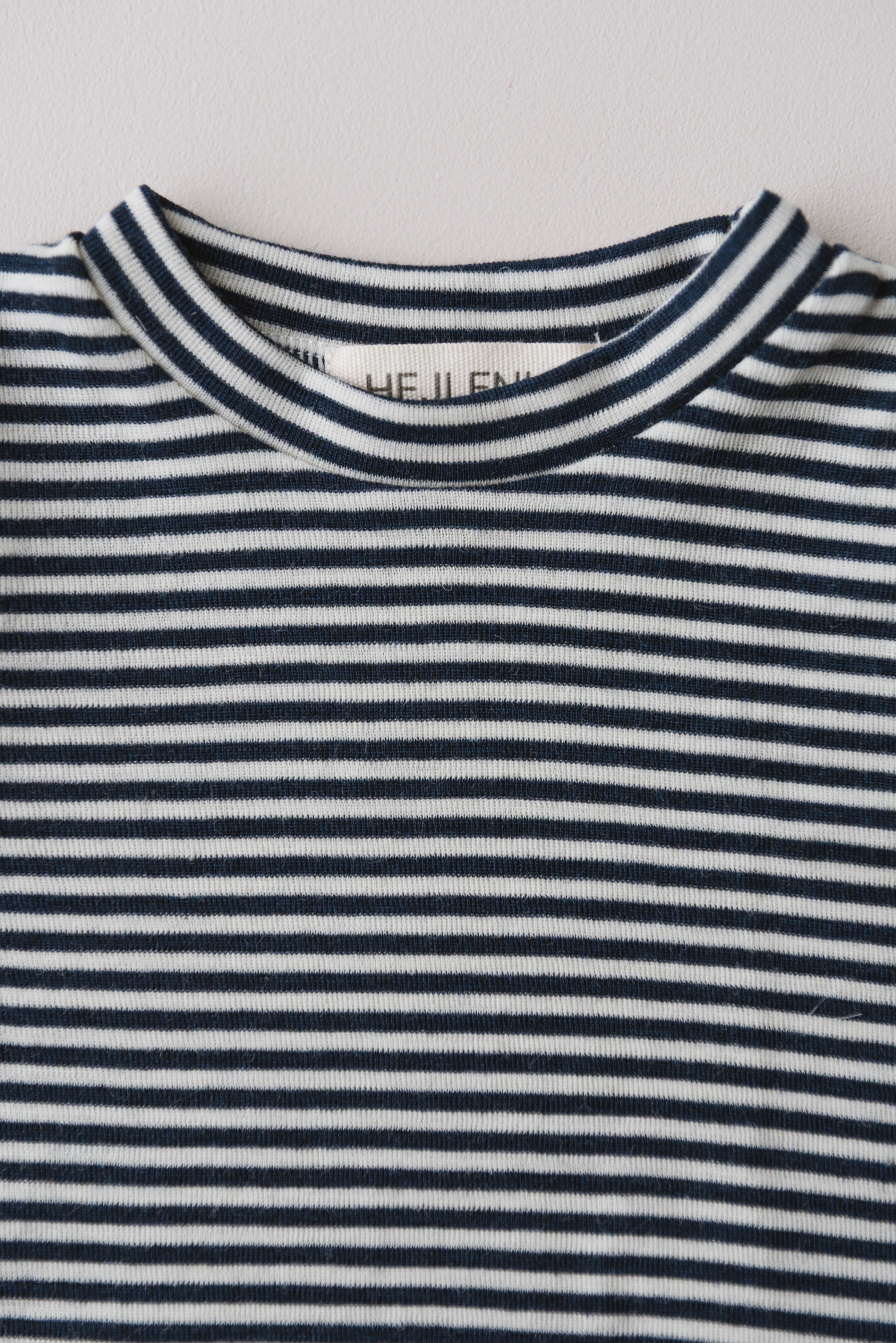 PURE WOOL LONGSLEEVE STRIPED MIDNIGHT