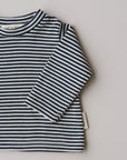PURE WOOL LONGSLEEVE STRIPED MIDNIGHT