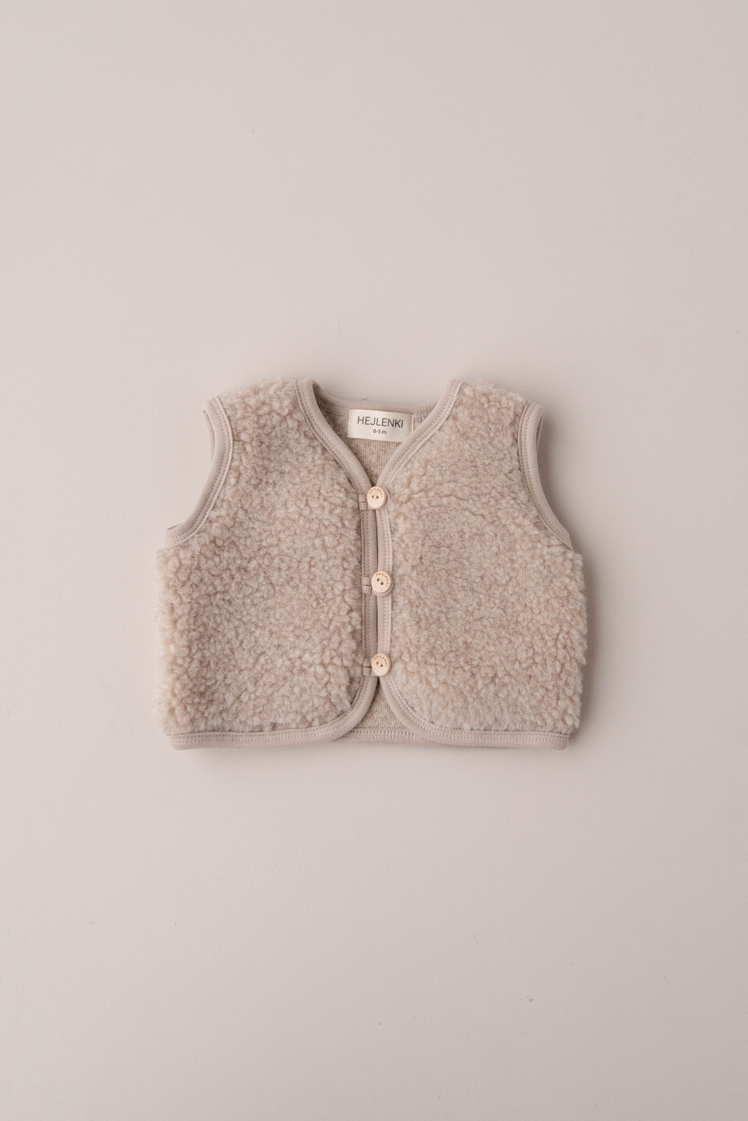 MERINO TEDDY VEST BEIGE