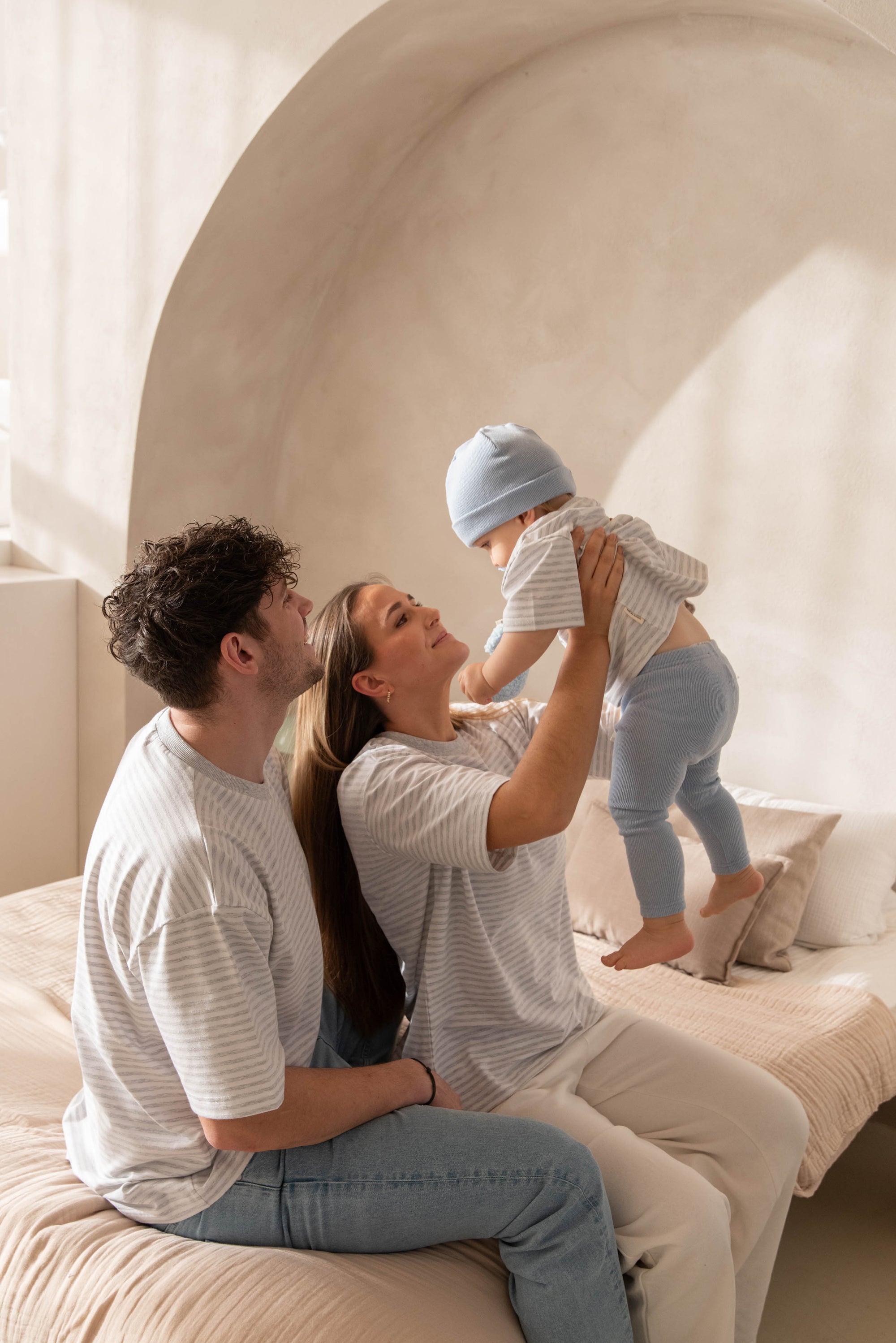 DADDY OVERSIZE T-SHIRT STRIPED GREY